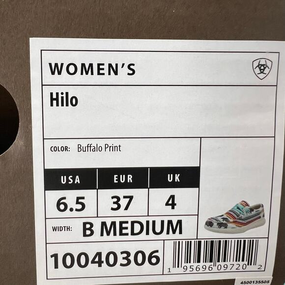 Ariat Hilo Moc Toe Lightweight Lace Up Shoe Buffalo Print Women 6.5B NWB Comfort - Picture 10 of 10